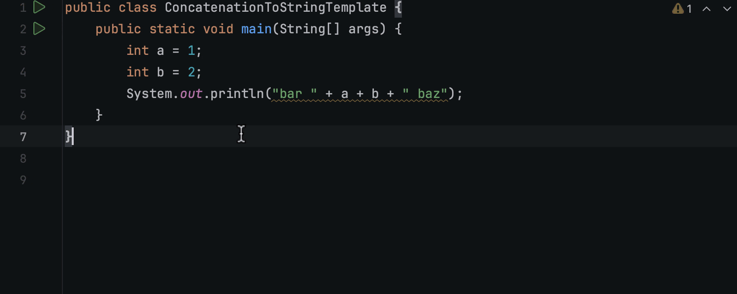 用于从字符串串联到字符串模板的迁移的检查