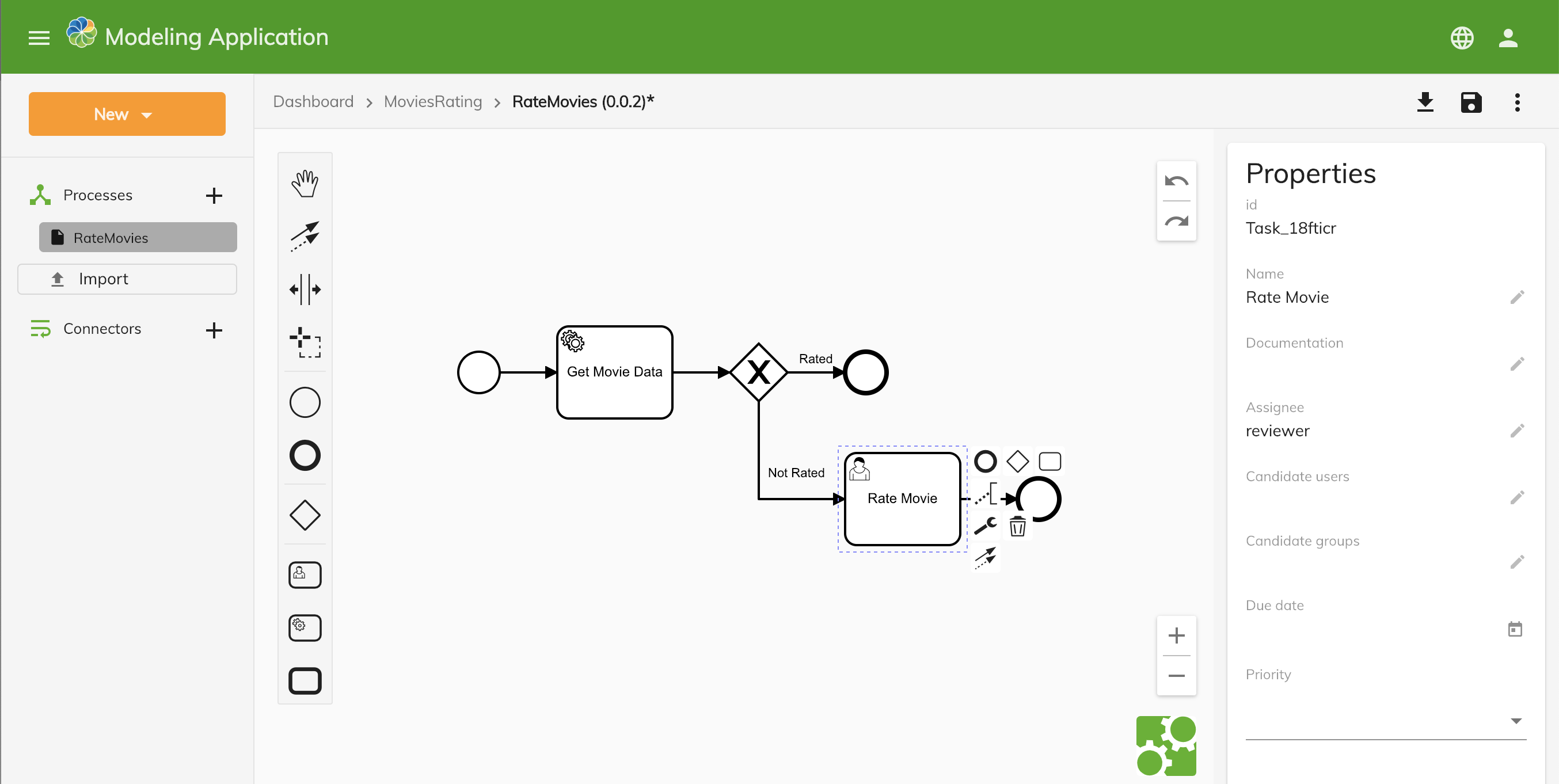 Activiti BPMN 2 process modelling application.