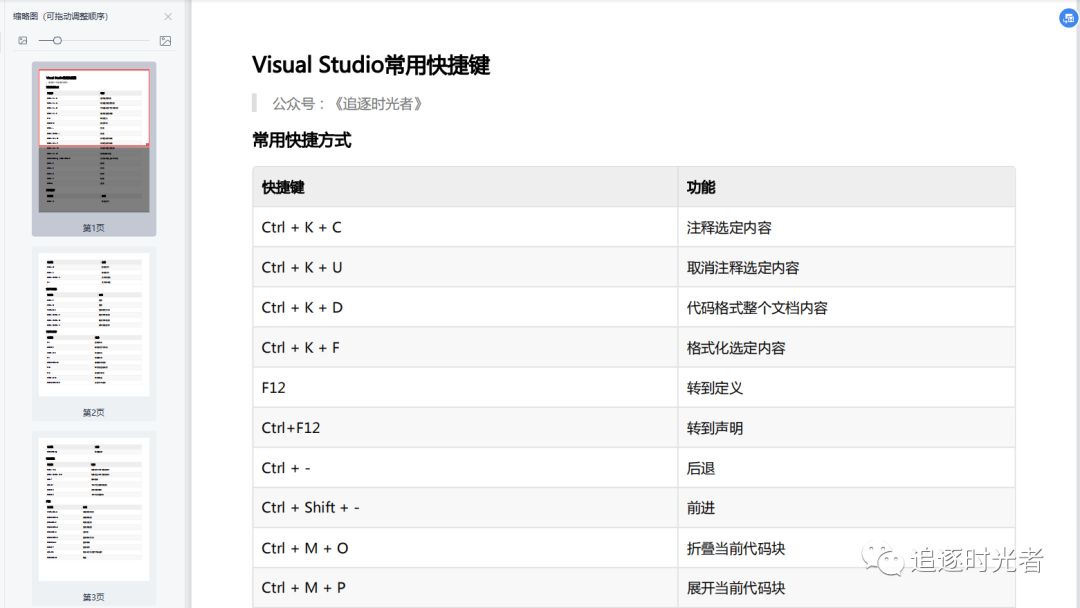 Visual Studio常用快捷键（附带免费PDF）