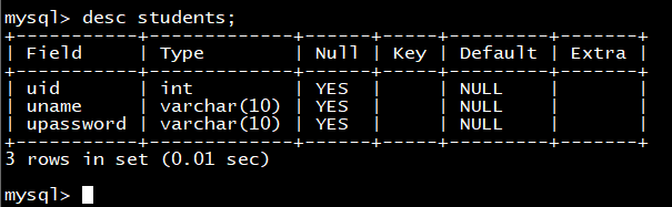 MYSQL基础知识之DDL语句