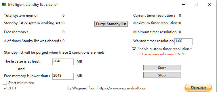 Intelligent standby list cleaner(清理备用内存工具)–九五小庞