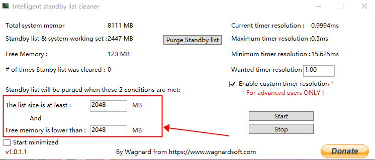 download intelligent standby list cleaner