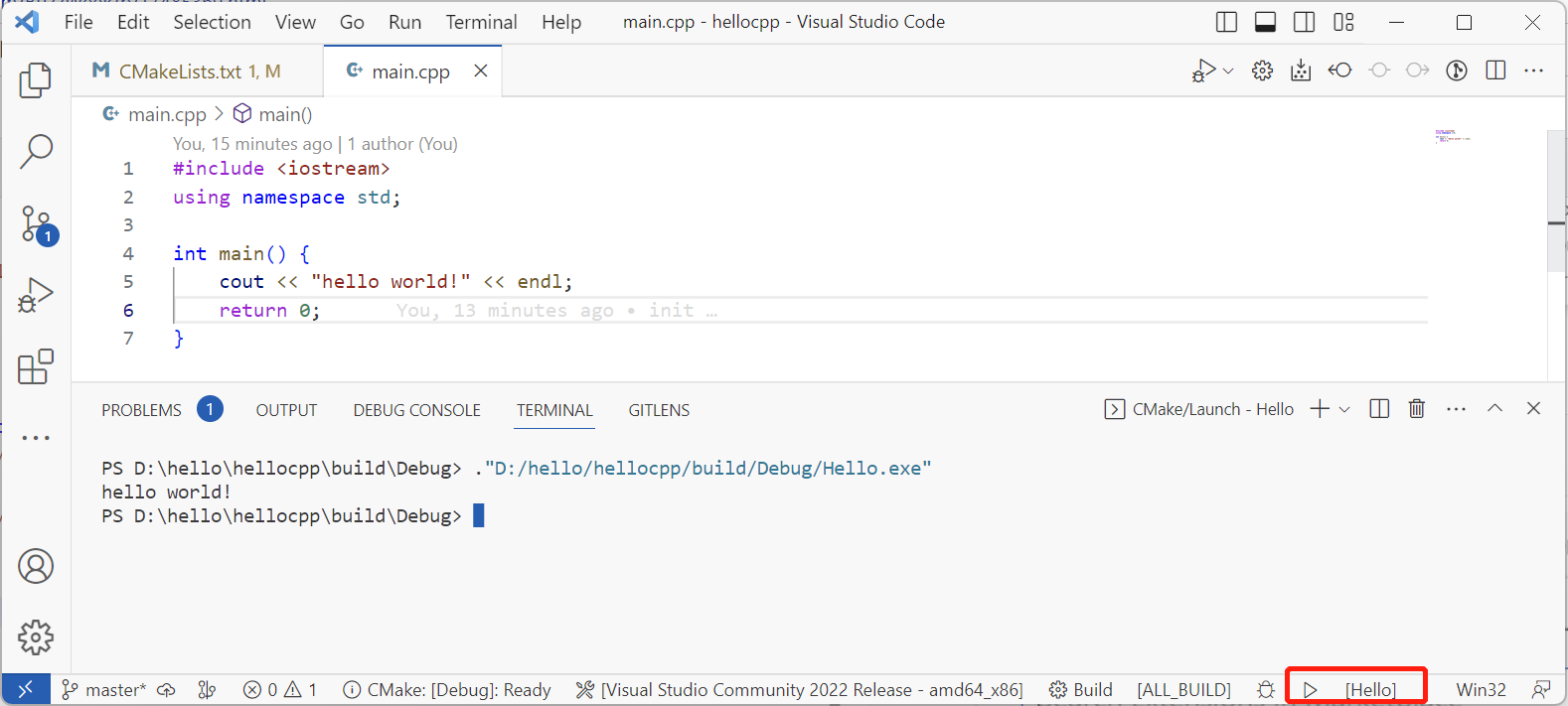 Vscode cmake C Hello World BuzzWeek 