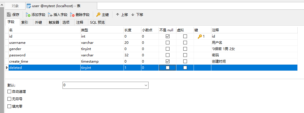 Java：数据表的字段设计了默认值0不生效的原因