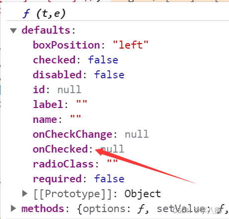 可以看到radio有onChecked方法