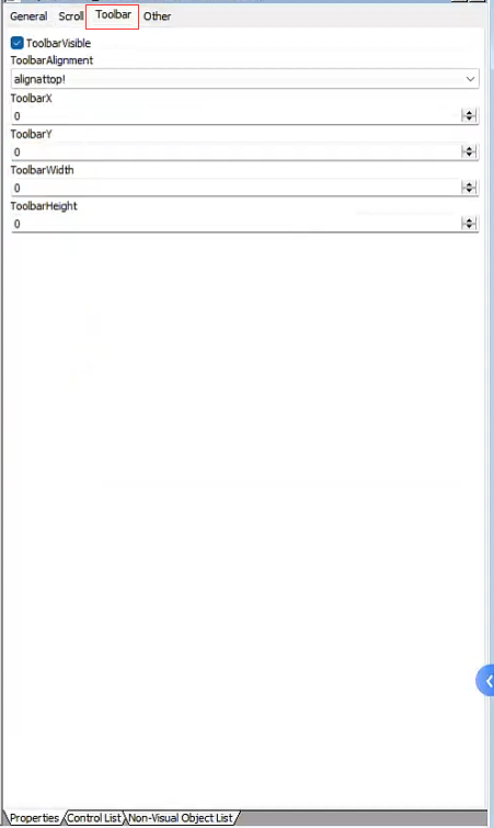 ToolBar 属性页属性