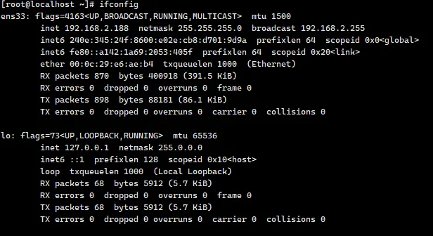 -bash: ifconfig: 未找到命令