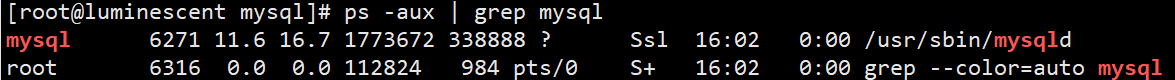 ps查看mysql进程