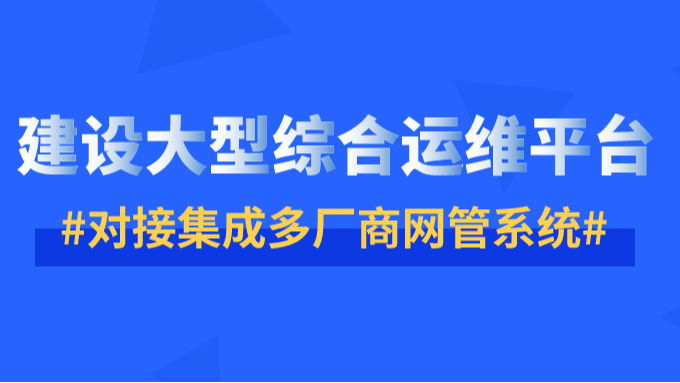 建设大型综合运维平台，对接集成多厂商网管系统