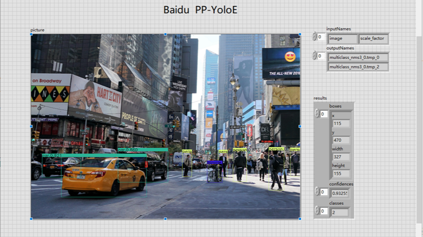 百度飞桨PP-YOLOE ONNX 在LabVIEW中的部署推理(含源码)