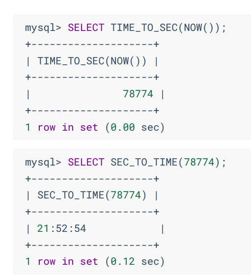 时间和秒钟转换的函数举例