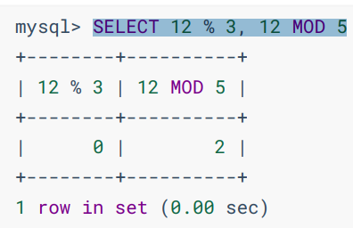 求模（求余）运算结果