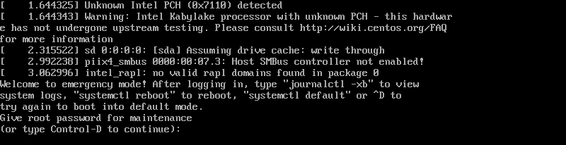 Give root password for maintenance or type control d to continue что делать