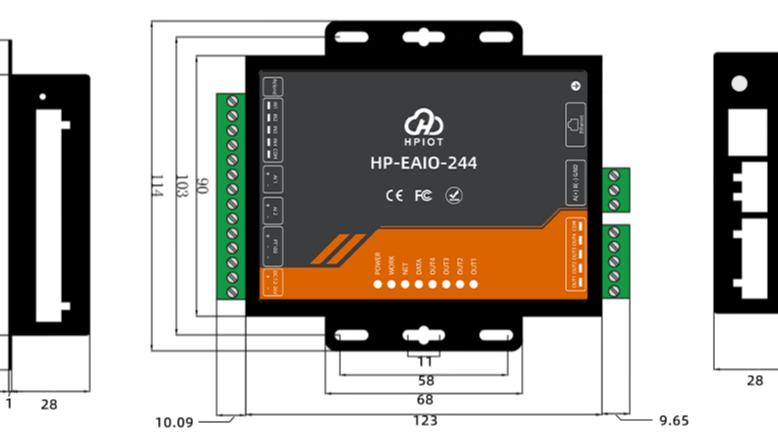华普物联HP-EAIO-244关于大棚智能控制系统,RS485转RJ45工业以太网，TCP Client，Modbus TCP/RTU协议，物联网模块通信网络数据传输设备