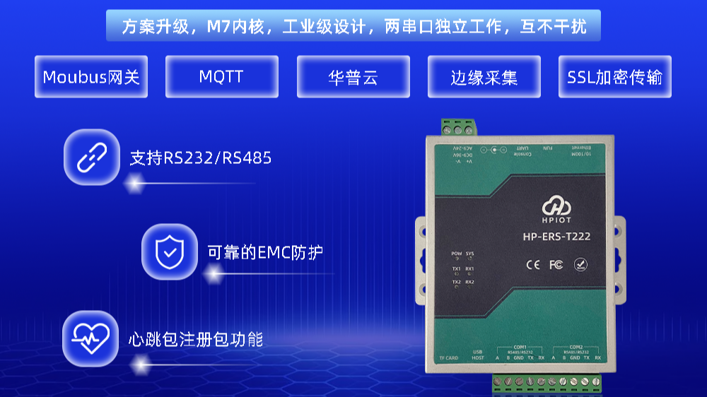 华普物联双串口服务器 HP-ERS-T222