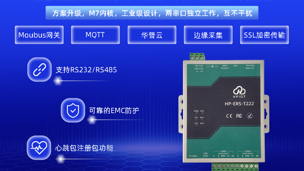 华普物联双串口服务器 HP-ERS-T222