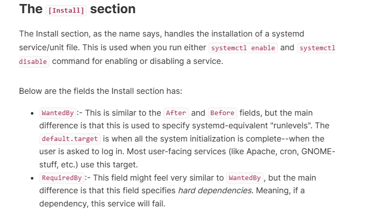 systemctl 命令设置开机自启动失败