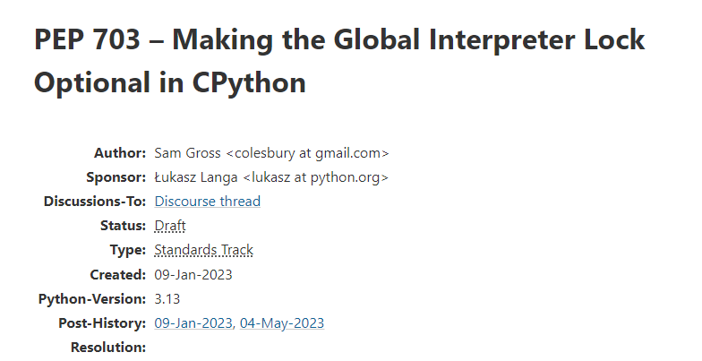 GIL 锁或将在 CPython 中成为可选项