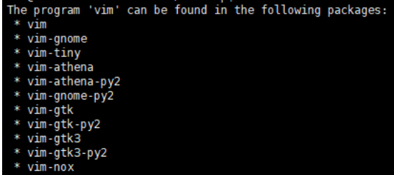 表明需要安装vim