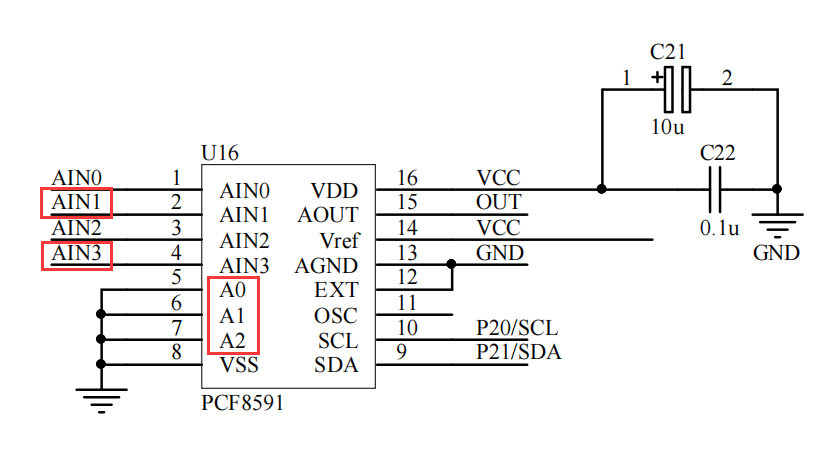 PCF8591（A/D，D/A 转换）