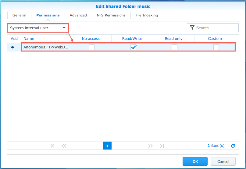 群晖 Synology 启用ftp匿名访问