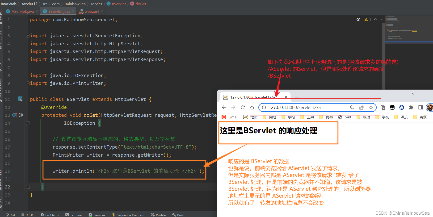 JavaWeb 中 “转发”与 “重定向”的区别-小白菜博客