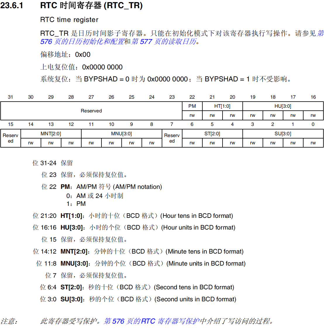 RTC时间寄存器