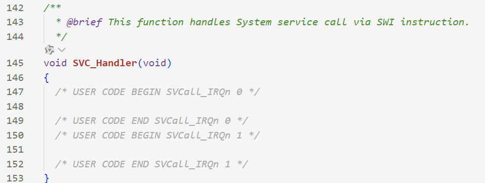 HAL库默认的SVC_Handler中断服务函数