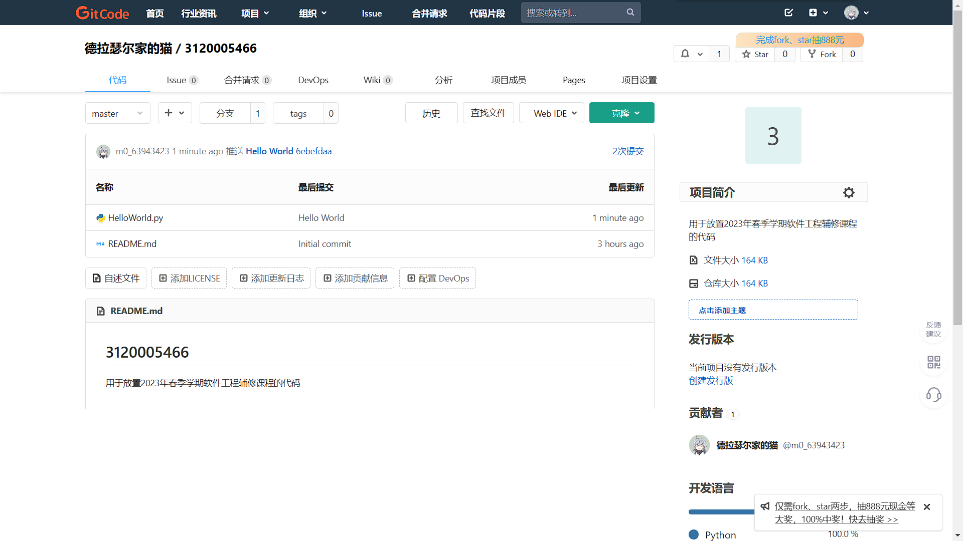 个人代码仓库截图