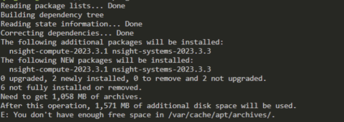 no enought space cycle