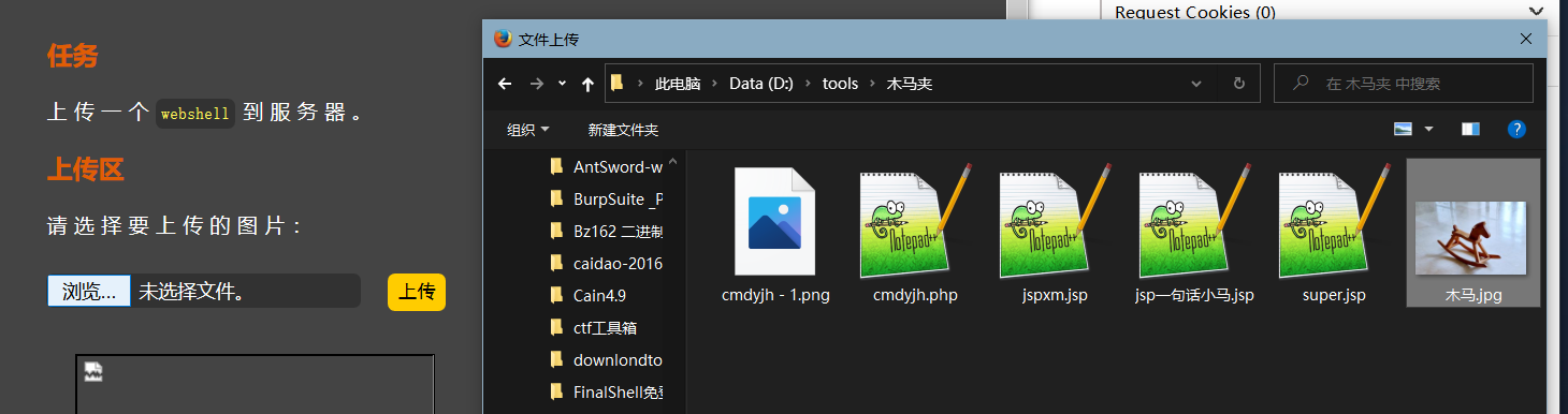 Re uest Cookies 
Data tools 
AntSword-W 
Burpsuite _F 
BZ162 
caidao-2016 
cain4.9 
downlondto 
FinalShe11Ai 
