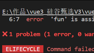  error  &#39;fun&#39; is assigned a value but never used  @typesc