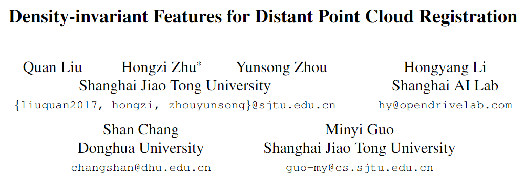 Density-invariant Features for Distant Point Cloud Registration论文阅读