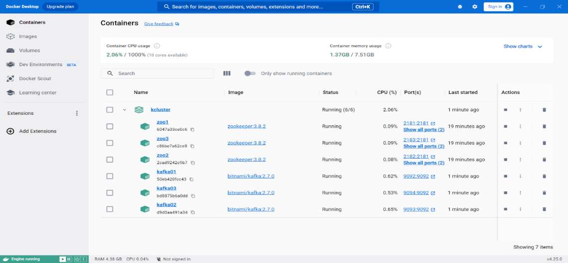 基于Docker Desktop搭建Kafka集群并使用Java编程开发