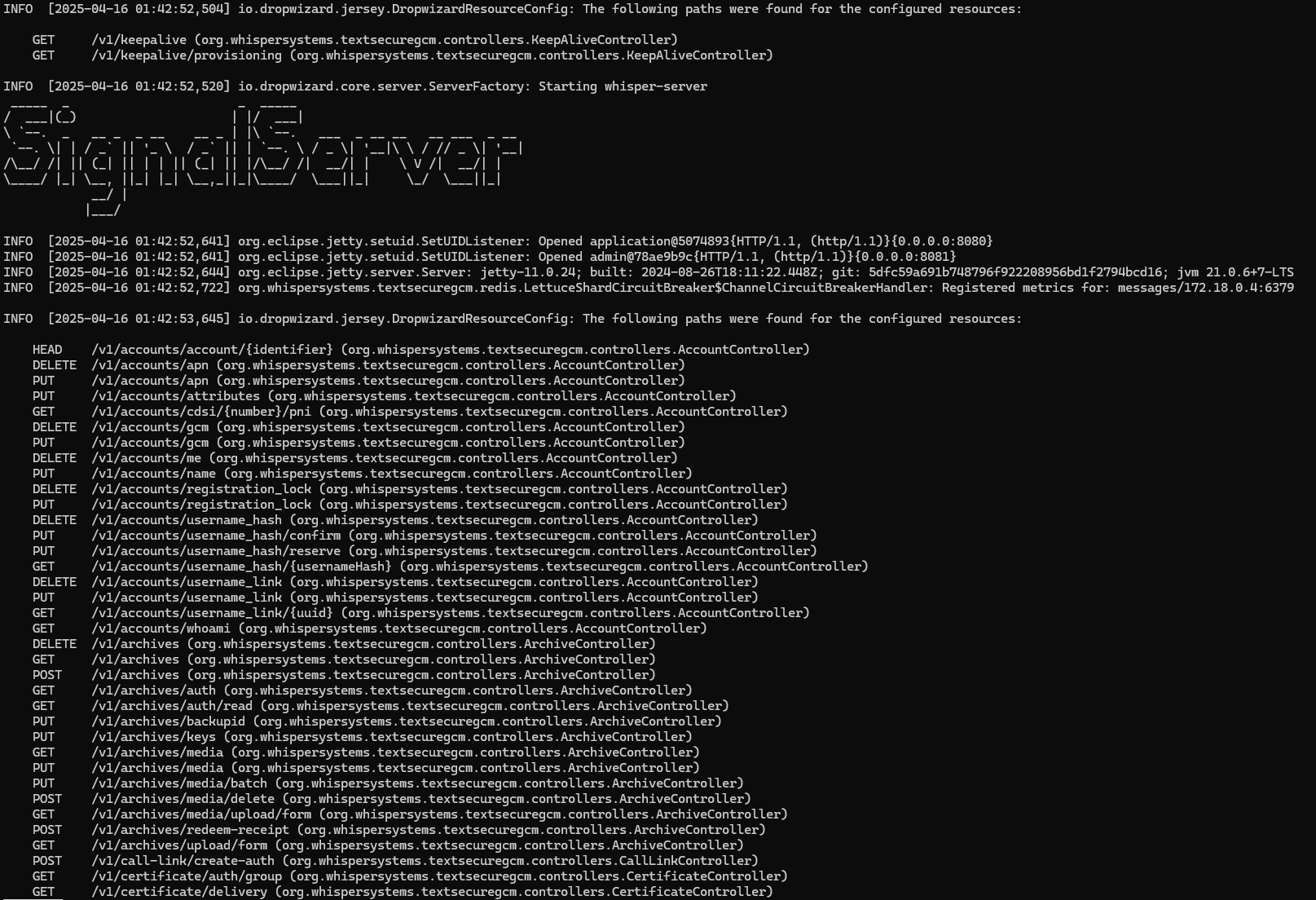 signal server run succeed