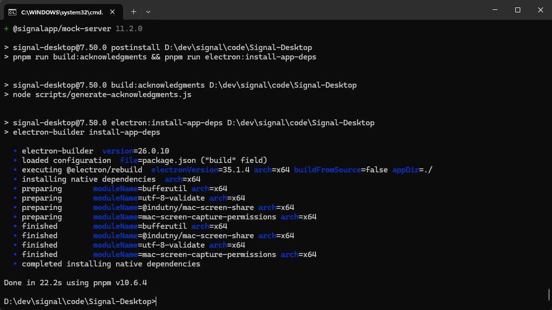 signal desktop 编译