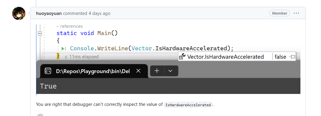 .Net7发现System.Numerics.Vector矢量化的一个bug,Issues给了dotnet团队