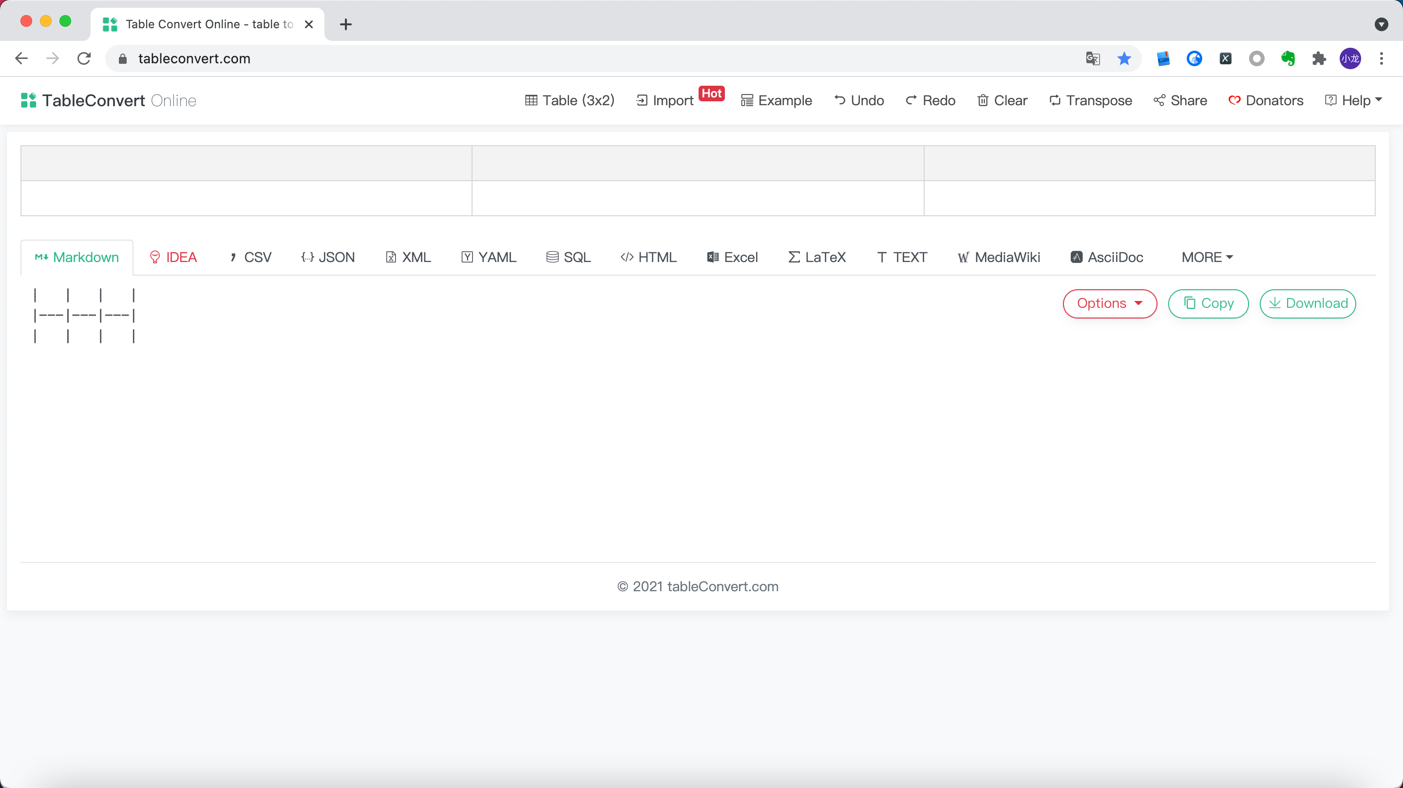 Table Convert Online - table to markdown,csv,json,latex table,excel,sql,xml 