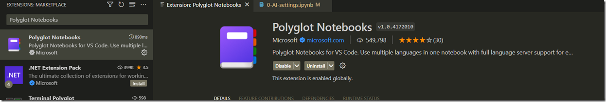 VS Code多语言笔记本扩展插件 Polyglot Notebooks