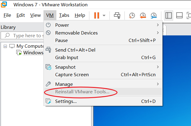 無效的安裝VMWare Tool 選單