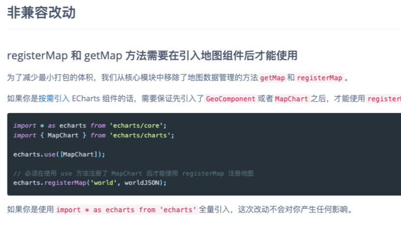 使用Echarts时报 Implementation of registerMap doesn&#39;t exists 错误解决办法