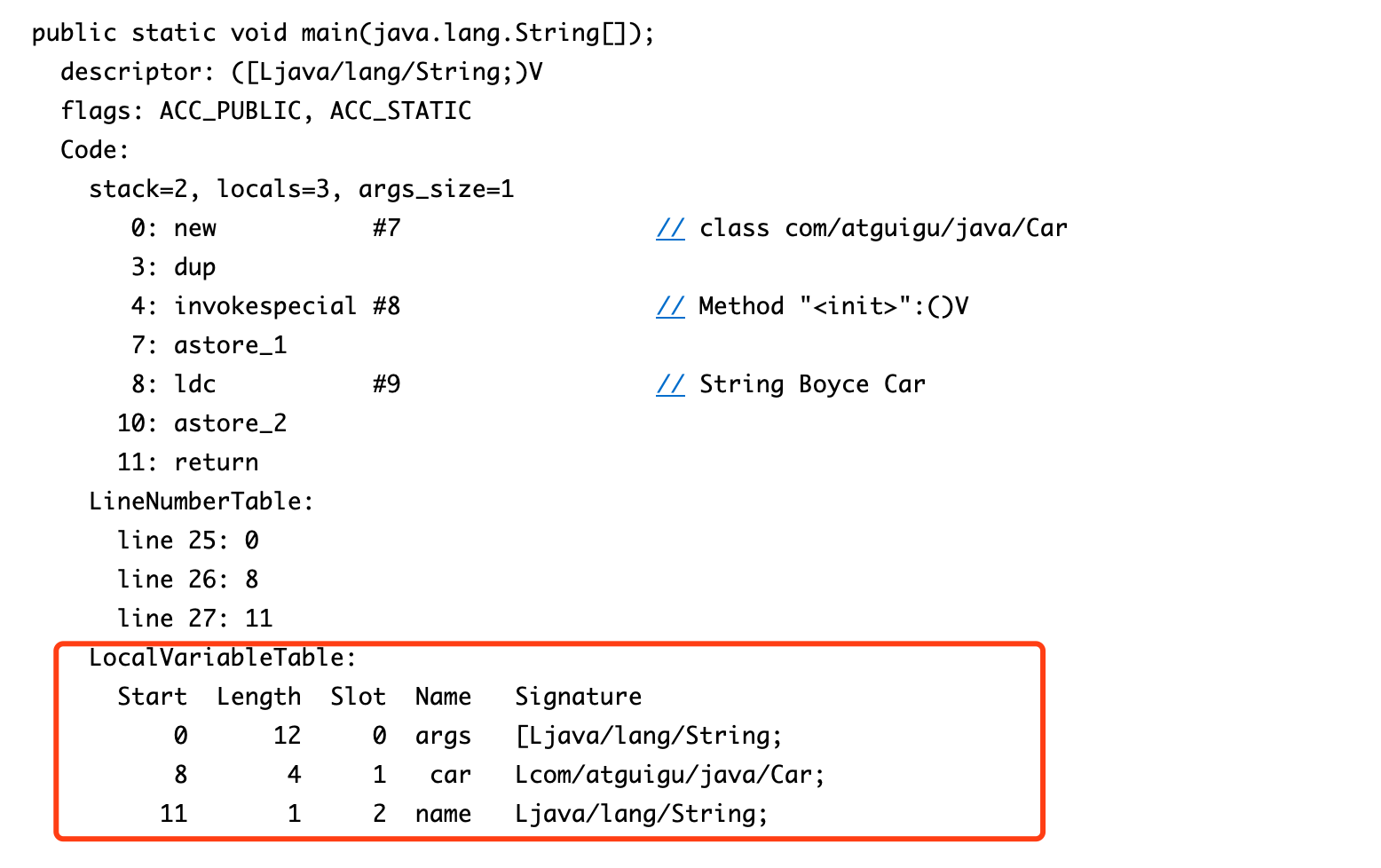 JVM-字节码文件局部变量表