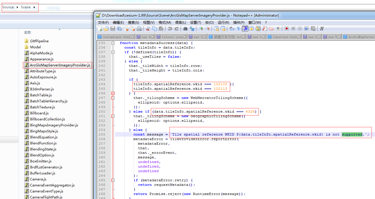 Cesium加载ArcGIS Server4490且orgin -400 400的切片服务