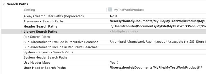 Xcode的Search Paths配置