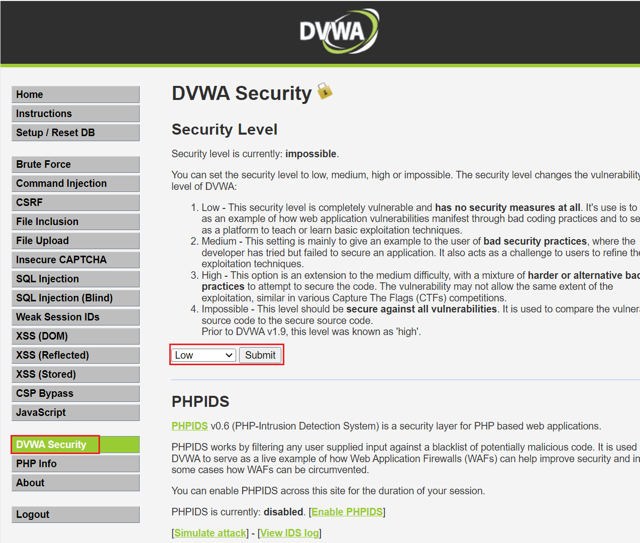 网安靶场环境_DVWA-读取文件报错File not found! Cookie中有两个security键