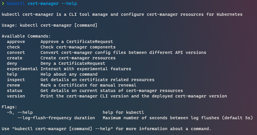 kubectl cert-manager help