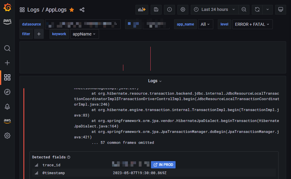 Error Log -> trace_id link