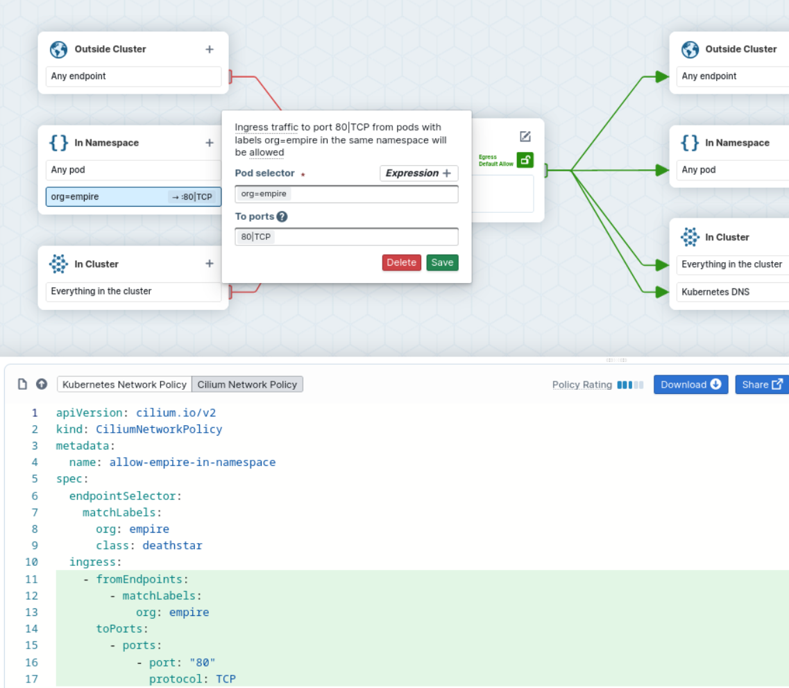 Configuring Ingress Policy with the Policy Editor