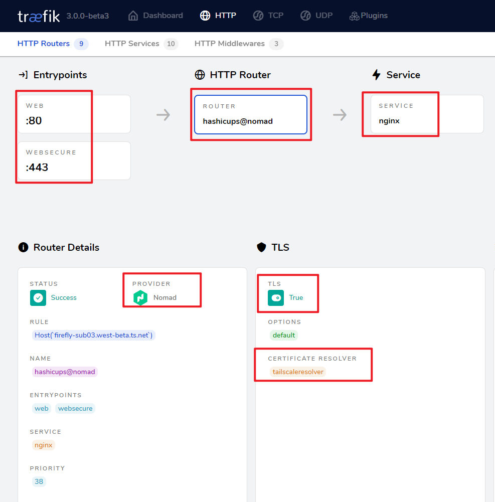 Traefik Dashboard - hashicups router