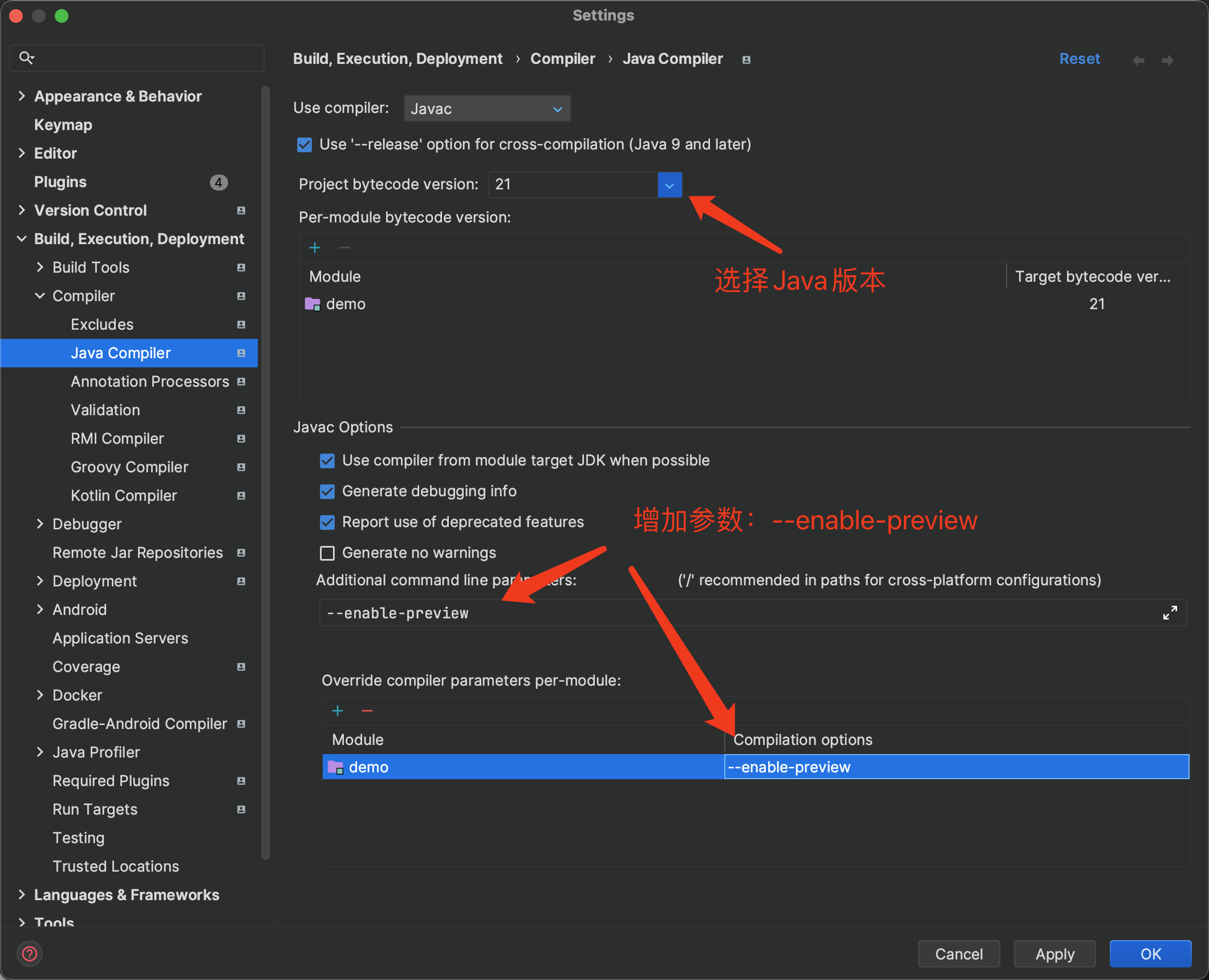 Java新特性中的Preview功能如何运行和调试